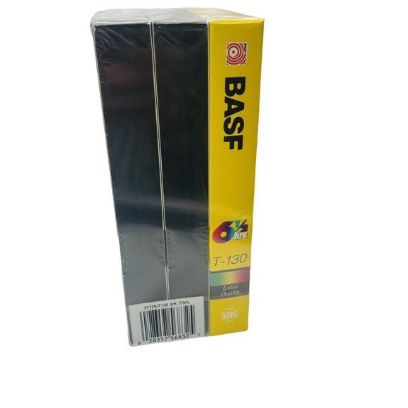 BASF VHS Blank Tapes 3 Pack BASF 1  T-130 6.5 Hour & 2 T-120 6 Hour Extra Time - Picture 2 of 9